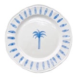 Les-Ottomans Italian Ceramic Palm Tree Dinner Plate For Sale