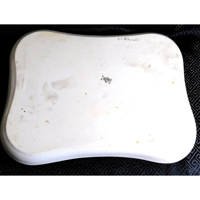 Contemporary Signed Mz Austria Blue Floral Vanity Tray For Sale - Image 3 of 5
