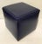 Stylish Leather Craft Modern Blue Leather Cube Ottoman, showroom floor sample, original retail $840