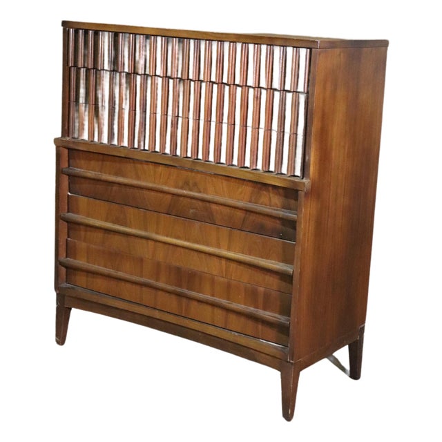 Mid 20th Century Walnut Hiboy Dresser For Sale