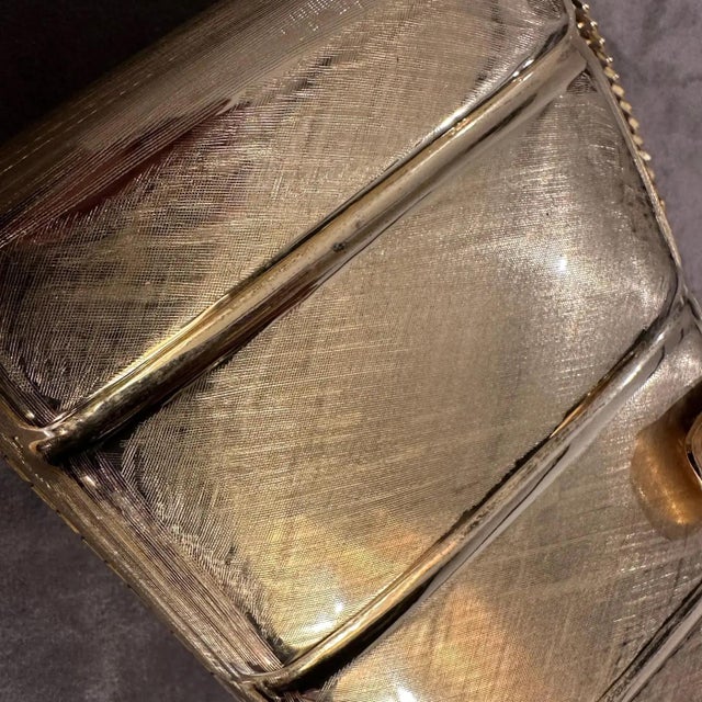 Metal 1980s Retro Brass Evening Bag by Scheilan Firenze For Sale - Image 7 of 12