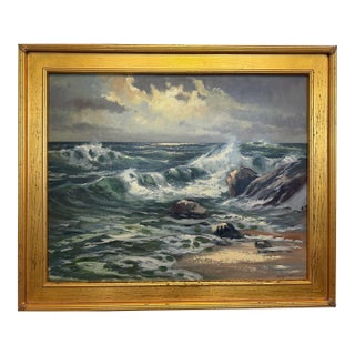 Vintage Original Maritime Oil Painting – Signed Mody Kersten (German) Seascape For Sale