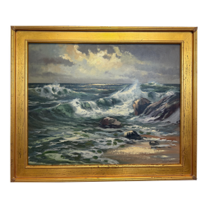 Vintage Original Maritime Oil Painting – Signed Mody Kersten (German) Seascape