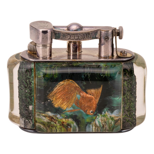Vintage 20thc Dunhill Tropical Aquarium Table Lighter, 1960s For Sale