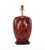 Vintage Art Deco Hand-Painted Red and Black Tortoiseshell Porcelain Table Lamps - Pair For Sale - Image 4 of 9