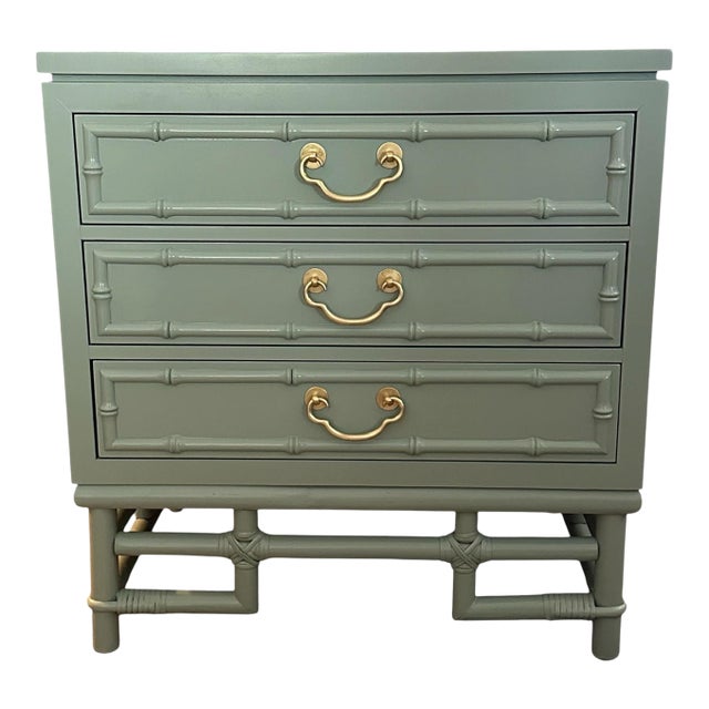 1960s Ficks Reed Chinoiserie Nightstand For Sale