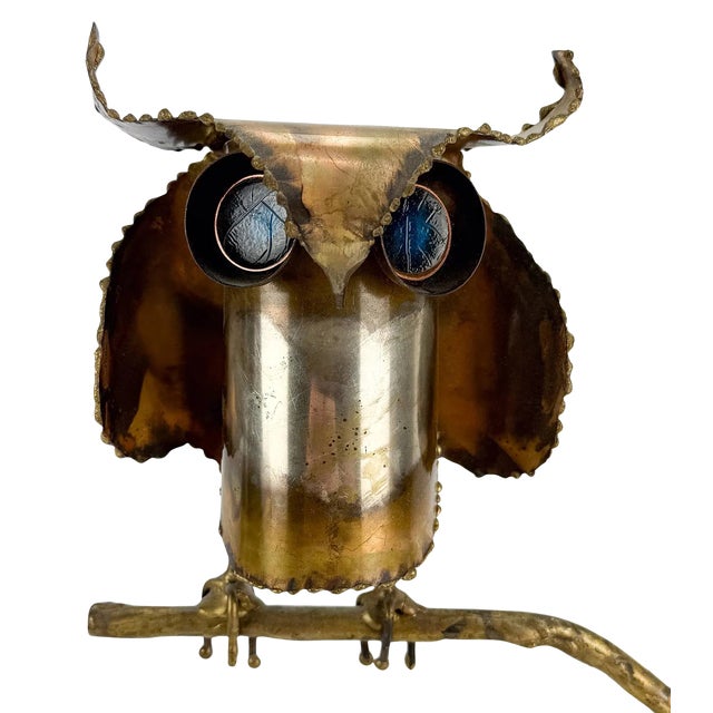 1969 C. Jeré for Artisan House Signed Owl on Branch Sculpture on Stone Base For Sale In Washington DC - Image 6 of 18