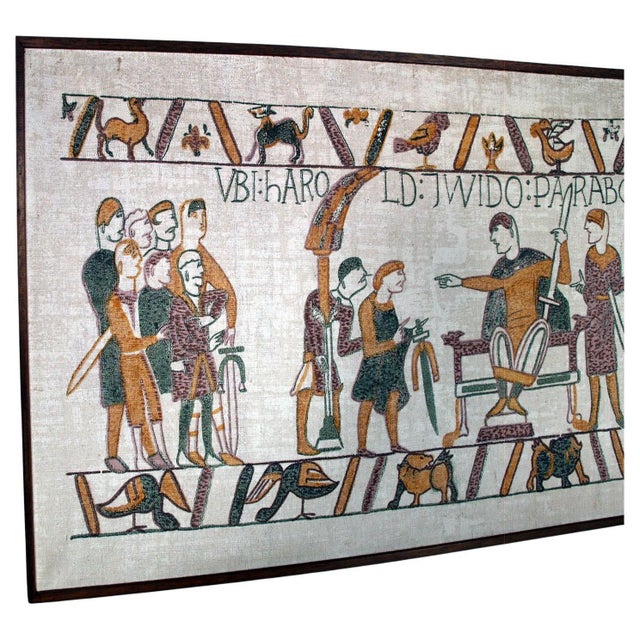 Modern Large Bayeux Tapestry Artwork, 20th Century, Paint on Jute Canvas For Sale - Image 3 of 5
