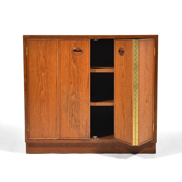 Dunbar Furniture Edward Wormley Walnut Cabinet by Dunbar For Sale - Image 4 of 9
