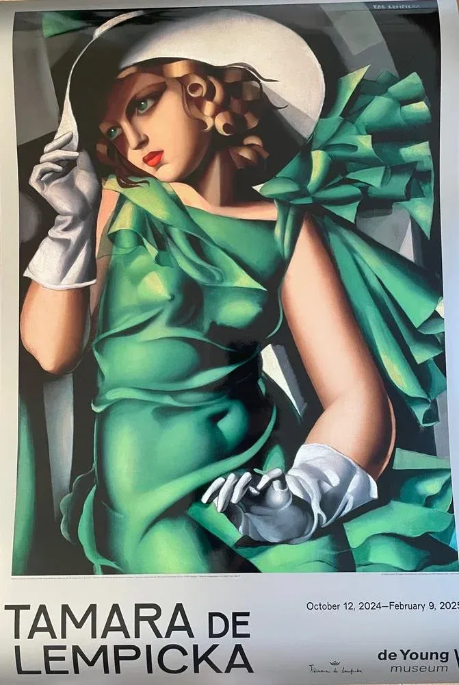 After Tamara De Lempicka, Young Woman in Green with Gloves, 1931