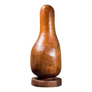 Eva Martino (American, B. 1929) - Vintage Hand Carved Outsider Biomorphic Wood Sculpture, Signed (Ca. 1950)