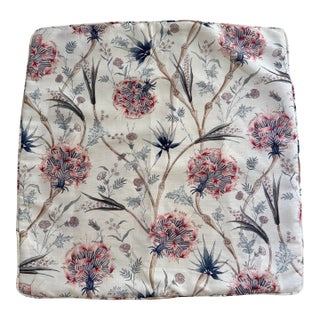 Zoffany Botanical Pink and Blue Patterned Pillow Cover For Sale
