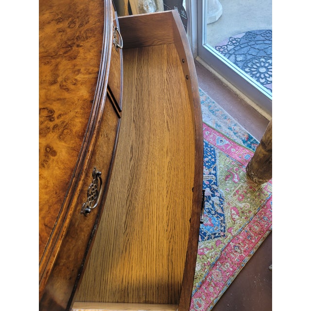 Lloyd Buxton Chippendale 5 Drawer Burlwood Dresser For Sale - Image 9 of 11