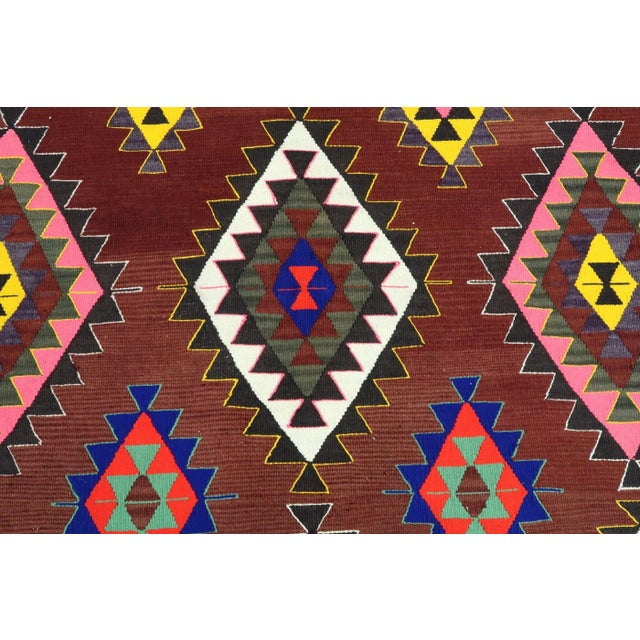 Mid 20th Century Turkish Kilim Rug-5′5″ × 9′4″ For Sale - Image 9 of 13