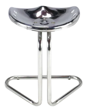 1970s Cantilevered Chrome Tractor Seat Stool.