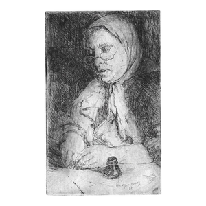 1918 William Meyerowitz Old Lady Etching