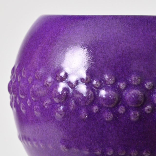 Purple Modernist Purple Ceramic Vase from Modica, 1970s For Sale - Image 8 of 9