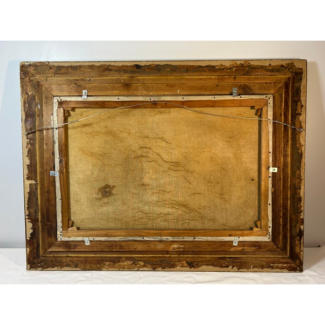Blue Early 20th Cen. Continental Landscape Painting in Period Frame For Sale - Image 8 of 12