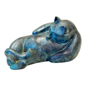 Barbara Beretich “Tanko” Bronze Cat Sculpture 1996