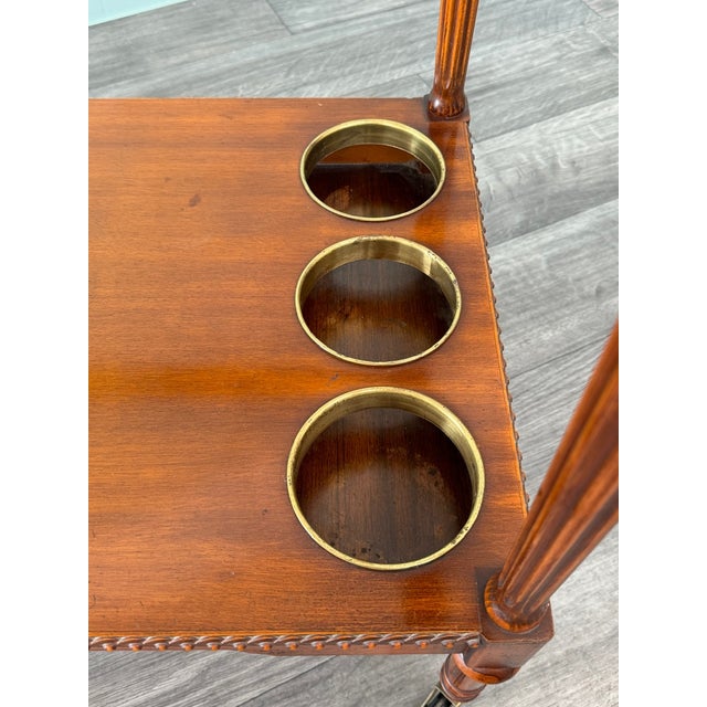 Mid-Century French Bar Cart in Decorated Wood and Glass Top, 1960s For Sale - Image 6 of 15
