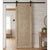 Wood Vintage Double-Sided Lotus Carved Sliding Door in Reclaimed Wood | Barn Door 96x36 For Sale - Image 7 of 7