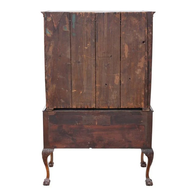 Wood Antique Georgian Figured Walnut Chest of Drawers For Sale - Image 7 of 8