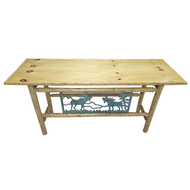 John B. Mortensen Western Console/Sofa Table, Moose For Sale - Image 4 of 9