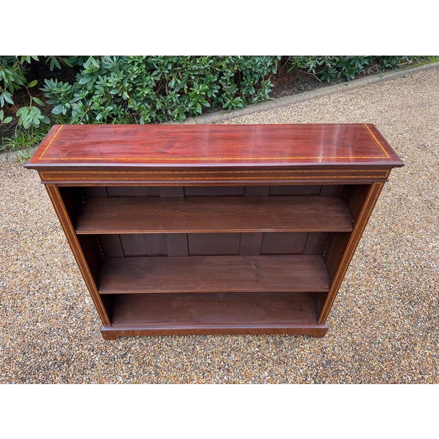 Antique Victorian Mahogany Open Bookcase, 1800s For Sale - Image 4 of 12