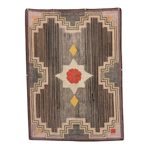 Vintage Hand Hooked Geometric Area Rug