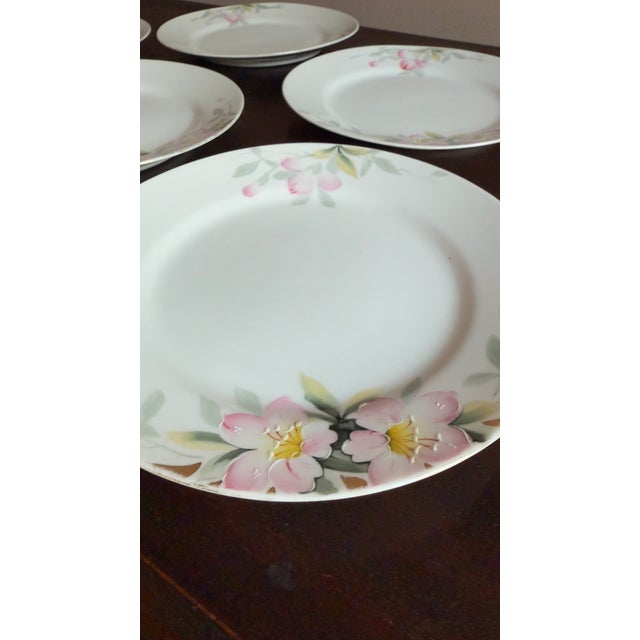 Japanese Early 20th Century Nippon Azalea Porcelain Salad Plates, Japan, Set of 11 For Sale - Image 3 of 13
