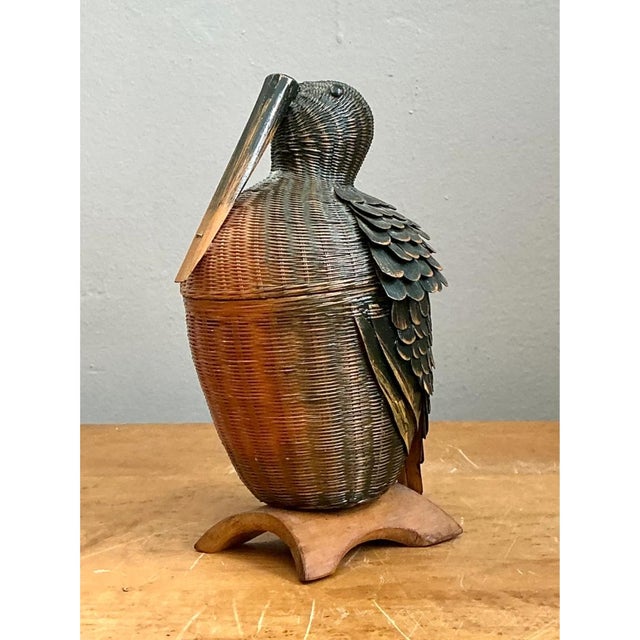 Vintage Shanghai Weave Rattan Pelican Basket For Sale - Image 12 of 13