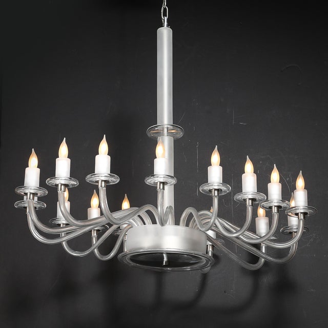 Mid-Century Modern Classical Hand-Blown Murano Glass 16-Arm Chandelier For Sale - Image 16 of 18