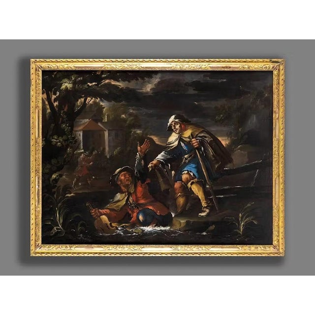Bernhard Keil / Monsù Bernardo, Two Blind Figures Helping Each Other, Oil on Canvas, 17th Century, Framed, 1800s, Oil on Canvas For Sale - Image 7 of 7