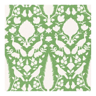 Schumacher Chenonceau Fabric in Aloe For Sale