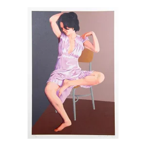 Seated Woman, Flavio Cabral Serigraph, Signed and Numbered in Pencil