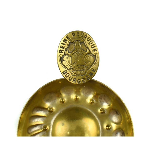 Early 20th Century Early 20th Century French Tastevin or Sommelier's Silver Plated Wine Tasting Bowl Cup by Reine Pedauque Bourgogne For Sale - Image 5 of 7