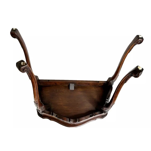 1970s 1970s Mahogany Carved Wood Parlor Tea Table For Sale - Image 5 of 12