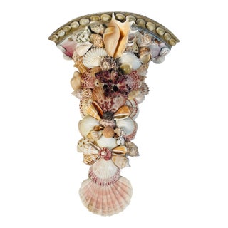 1970s Fabulous Coastal Sea Shell Encrusted Wall Bracket For Sale