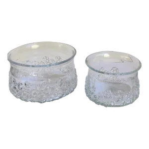 Flower Mould-Blown Bowls by Bo Borgström for Aseda Glasbruk Sweden- a Pair