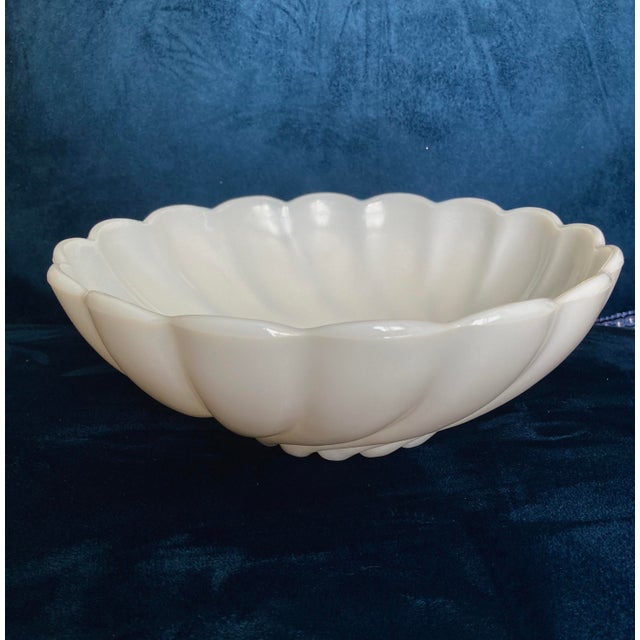 Vintage Hazel Atlas Alpine White Swirl Pattern Milk Glass Bowl Chairish vintage hazel atlas alpine white swirl pattern milk glass bowl