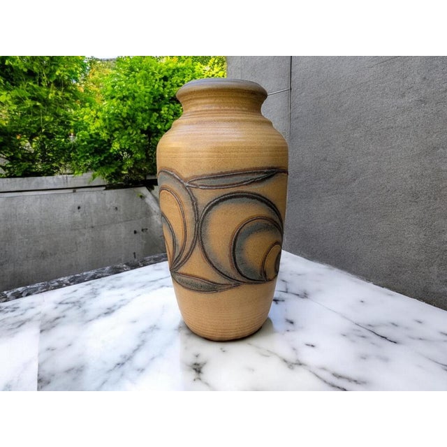 Beige Large Floor Vase from Bay Keramik, 1970s For Sale - Image 8 of 9