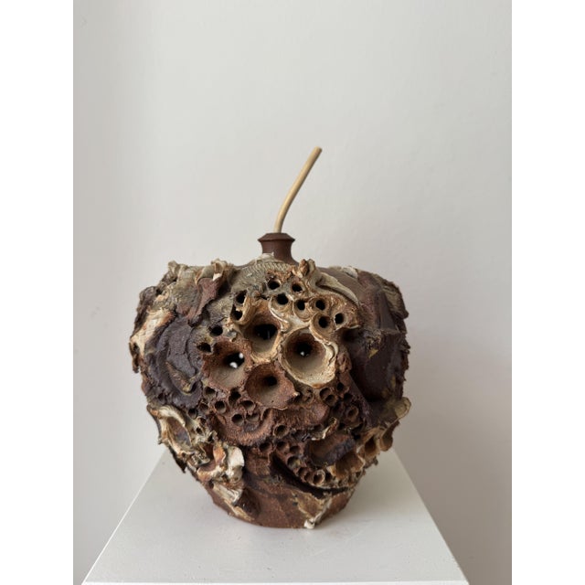 Mid-Century Modern Danish Brutalist Stoneware Table Lamp by Bodil Marie Nielsen, 1970s For Sale - Image 3 of 10