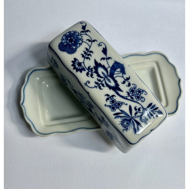 Ceramic Blue Danube Japan Blue & White Covered Butter Dish, Circa 1950's For Sale - Image 7 of 12