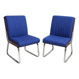Mid-Century Chrome & Rosewood Dining Chairs by Gordon Russell for Verco, 1960s, Set of 2 For Sale