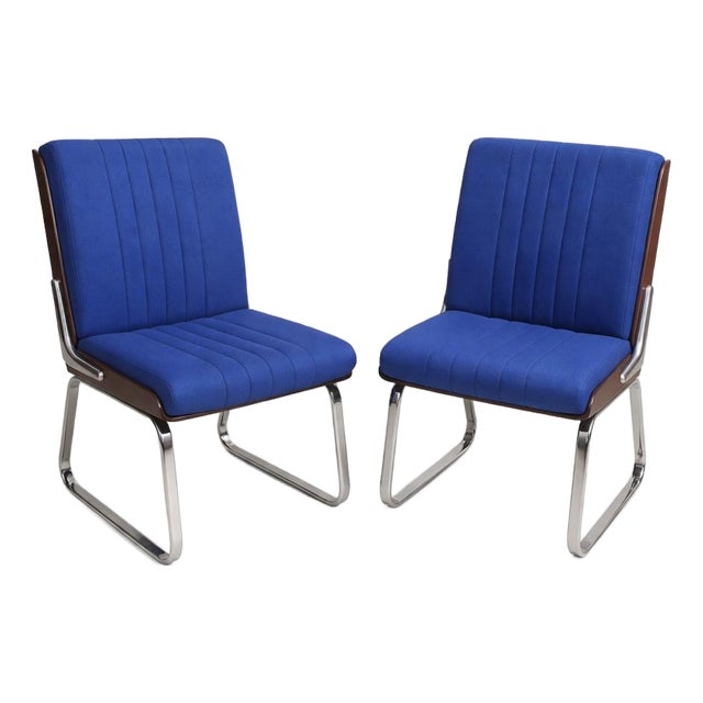Mid-Century Chrome & Rosewood Dining Chairs by Gordon Russell for Verco, 1960s, Set of 2 For Sale