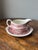 English Mason's Pink Vista Pattern Ironstone Collection Antique and Vintage Serveware Gravy and Saucer Set For Sale - Image 3 of 9