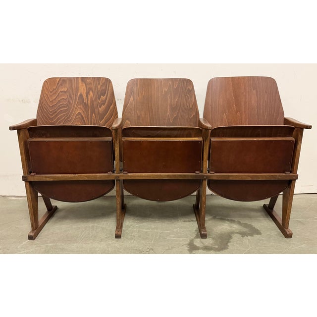 Vintage 3-Seat Cinema Theatre Bench from Ton, 1960s For Sale - Image 11 of 16