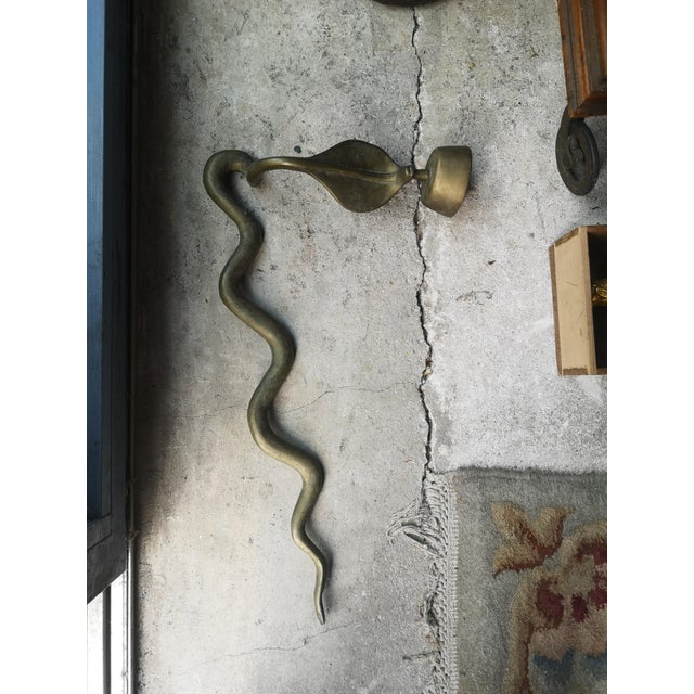 Gold Snake Wall Candleholder, 1970s For Sale - Image 10 of 11