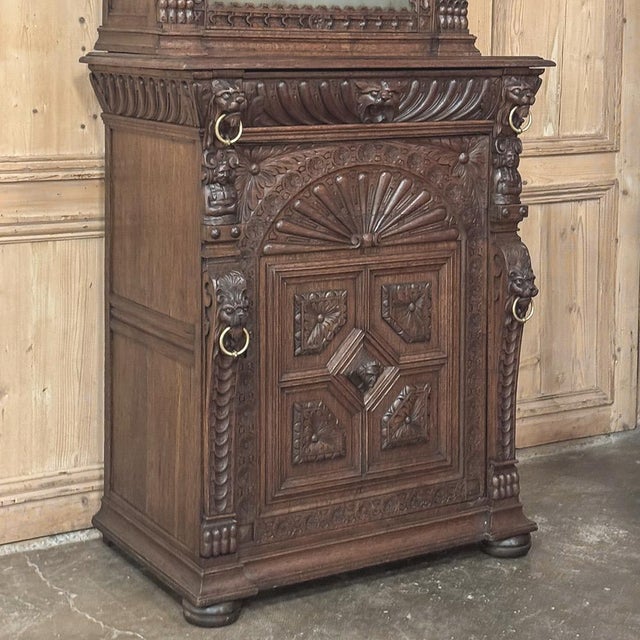 Pair 19th Century Flemish Bookcases With Etched Glass For Sale - Image 12 of 18