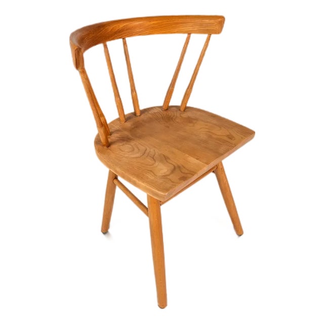 Mid-Century Modern Shaker Side Spindle Chair in Solid Oak After George Nakashima for Knoll, Usa, C. 1960s For Sale